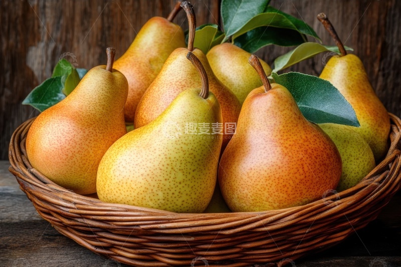 高清大图下载【趣麦麦图】一篮子成熟的巴梨
