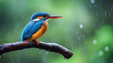 站在树枝上的翠鸟