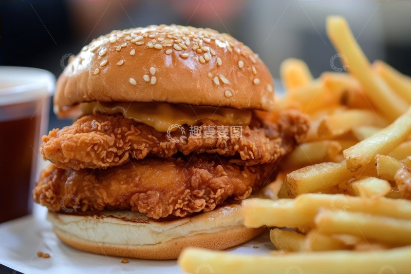 高清大图下载【趣麦麦图】炸鸡汉堡薯条小吃零食