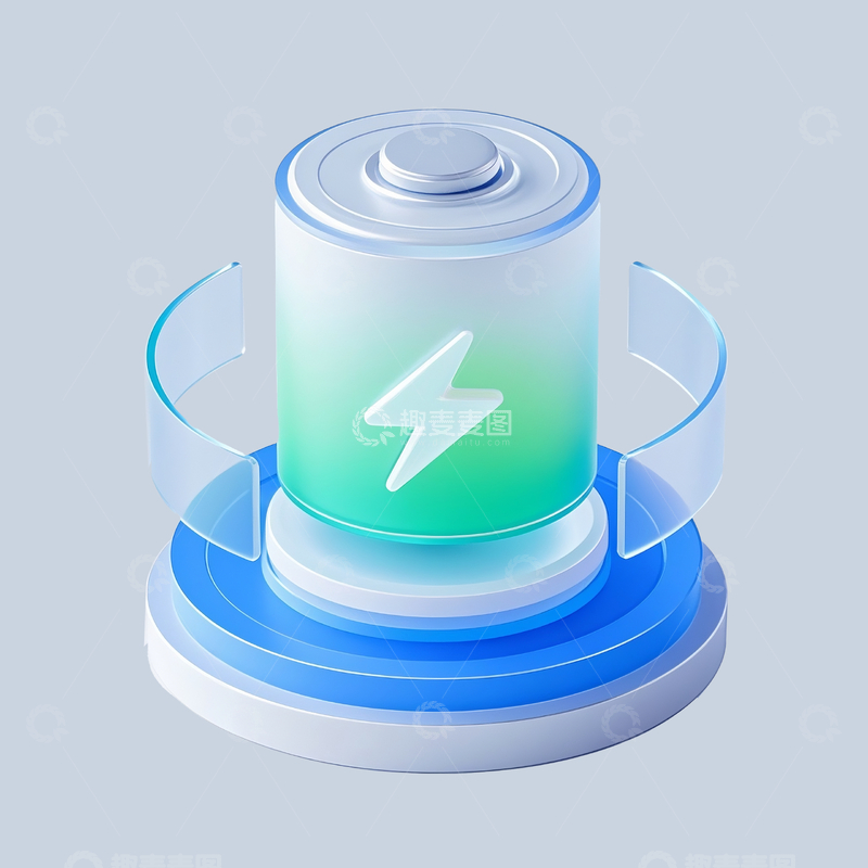 源文件下载【趣麦麦图】立体新能源电池3