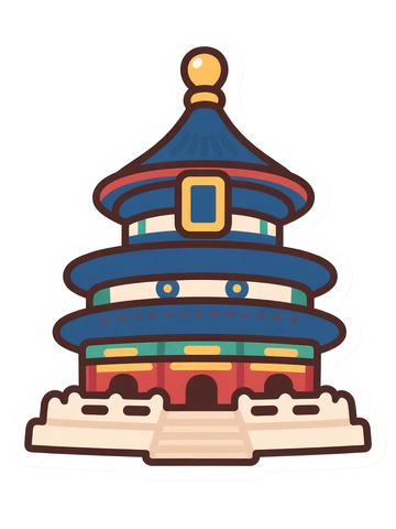 北京天坛卡通矢量风格