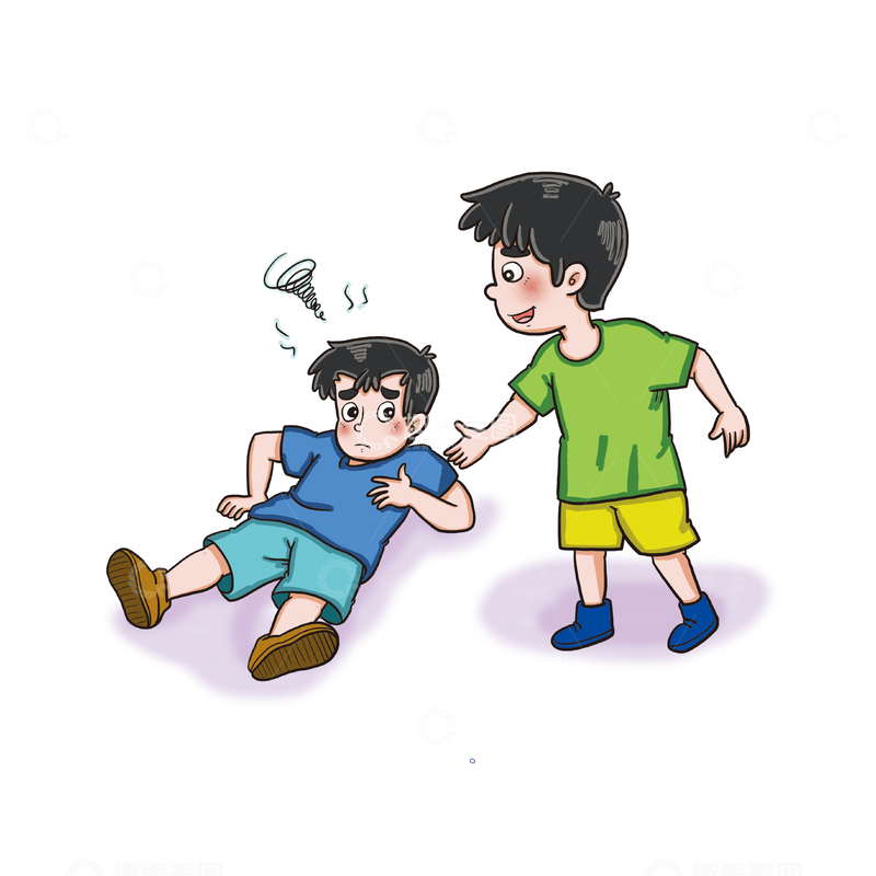 源文件下载【趣麦麦图】两个男生其中一个摔倒了
