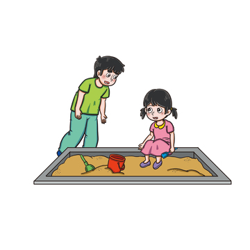 小学生玩沙子