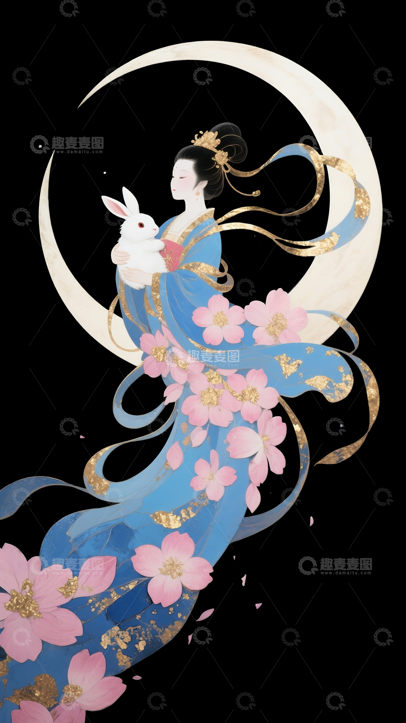 源文件下载【趣麦麦图】古风嫦娥和兔子7