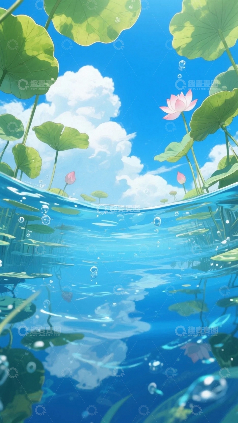 高清大图下载【趣麦麦图】国风国潮夏至背景3