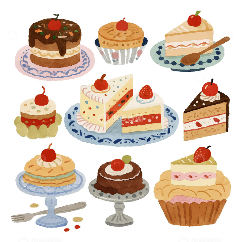 源文件下载【趣麦麦图】-各种蛋糕点心