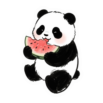吃西瓜的大熊猫
