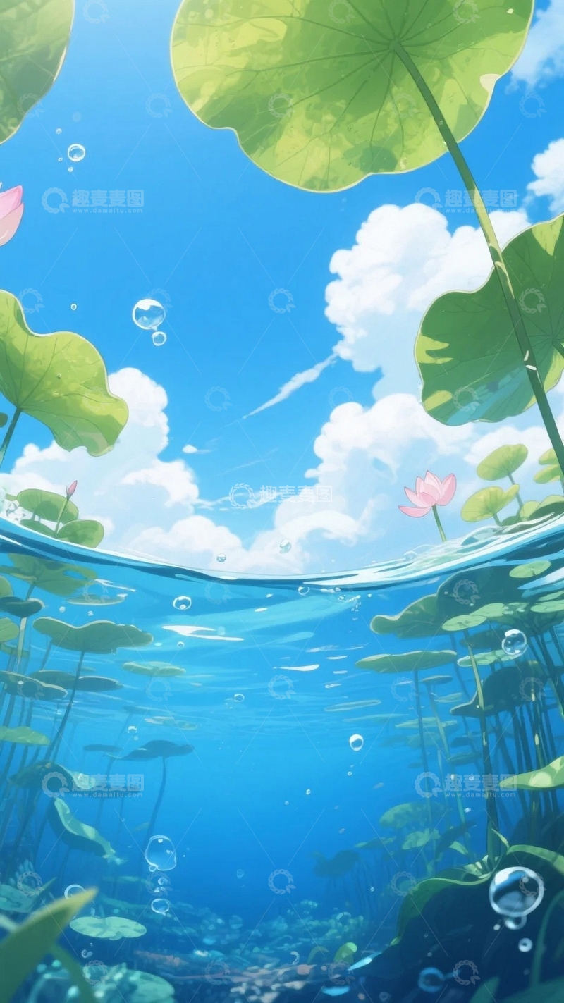 高清大图下载【趣麦麦图】国风国潮夏至背景4