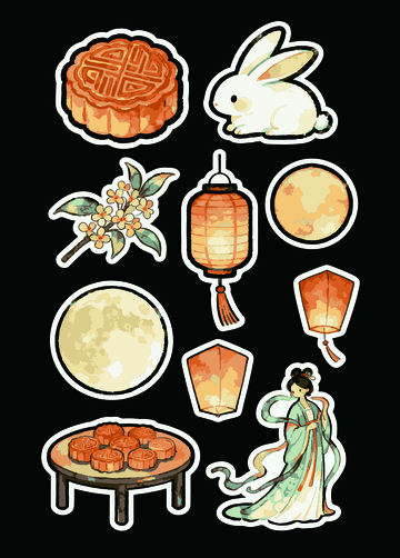 中秋节装饰元素