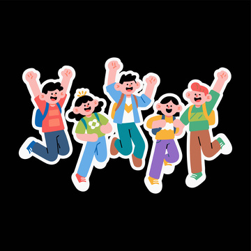 一群快乐的学生