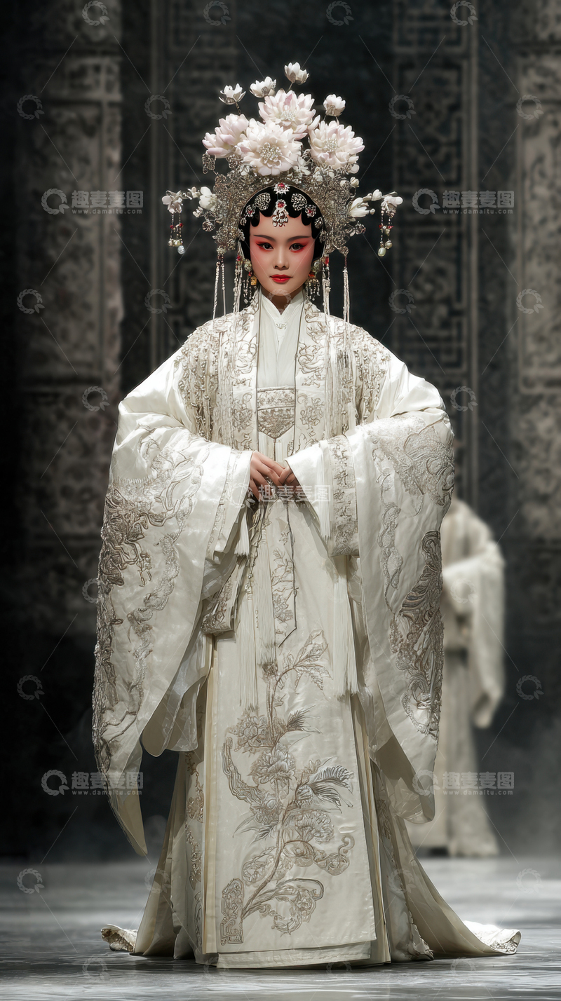 高清大图下载【趣麦麦图】穿着白色戏服的人物