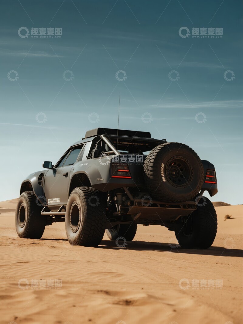 高清大图下载【趣麦麦图】沙漠越野车疾驰扬沙