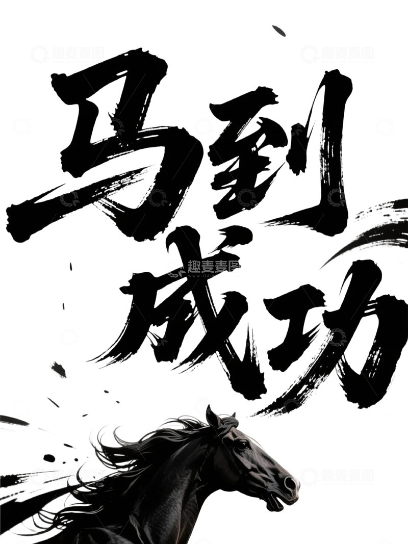 高清大图下载【趣麦麦图】新春祝福马到成功7