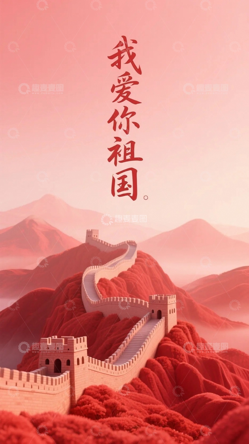 高清大图下载【趣麦麦图】我爱你祖国国庆背景3