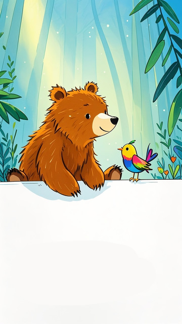 森林棕熊儿童插画4