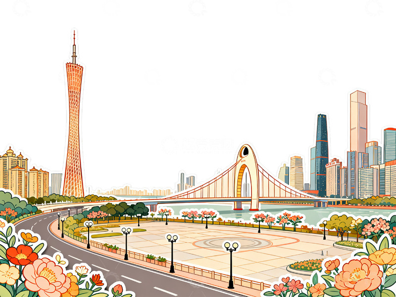 高清大图下载【趣麦麦图】-城市建筑插画9