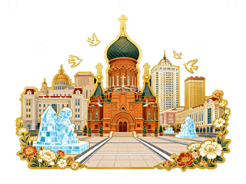 高清大图下载【趣麦麦图】城市建筑插画29