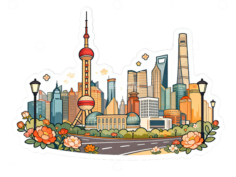 高清大图下载【趣麦麦图】城市建筑插画3