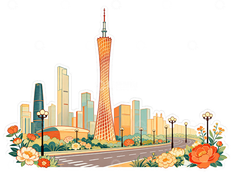 高清大图下载【趣麦麦图】城市建筑插画5