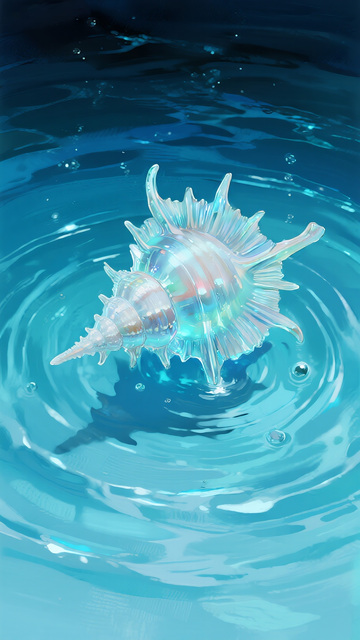 水中闪耀的梦幻海螺