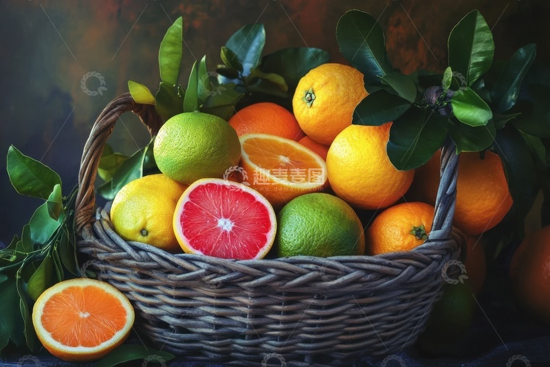 高清大图下载【趣麦麦图】一篮子新鲜的水果食物