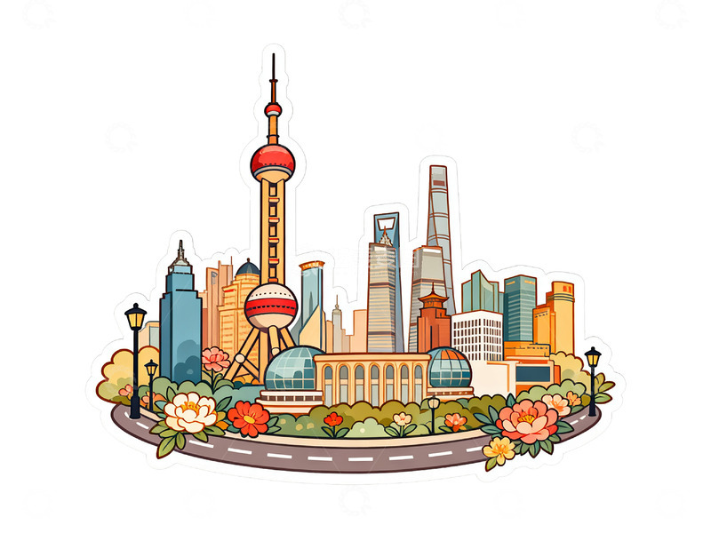 高清大图下载【趣麦麦图】城市建筑插画2