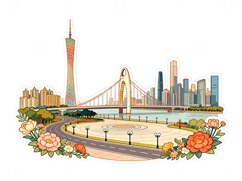 高清大图下载【趣麦麦图】城市建筑插画12