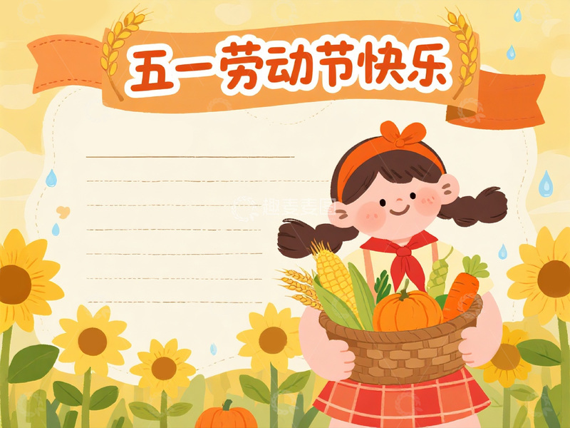 五一劳动节的丰收喜悦图