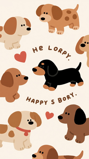 可爱狗狗们的温馨聚会