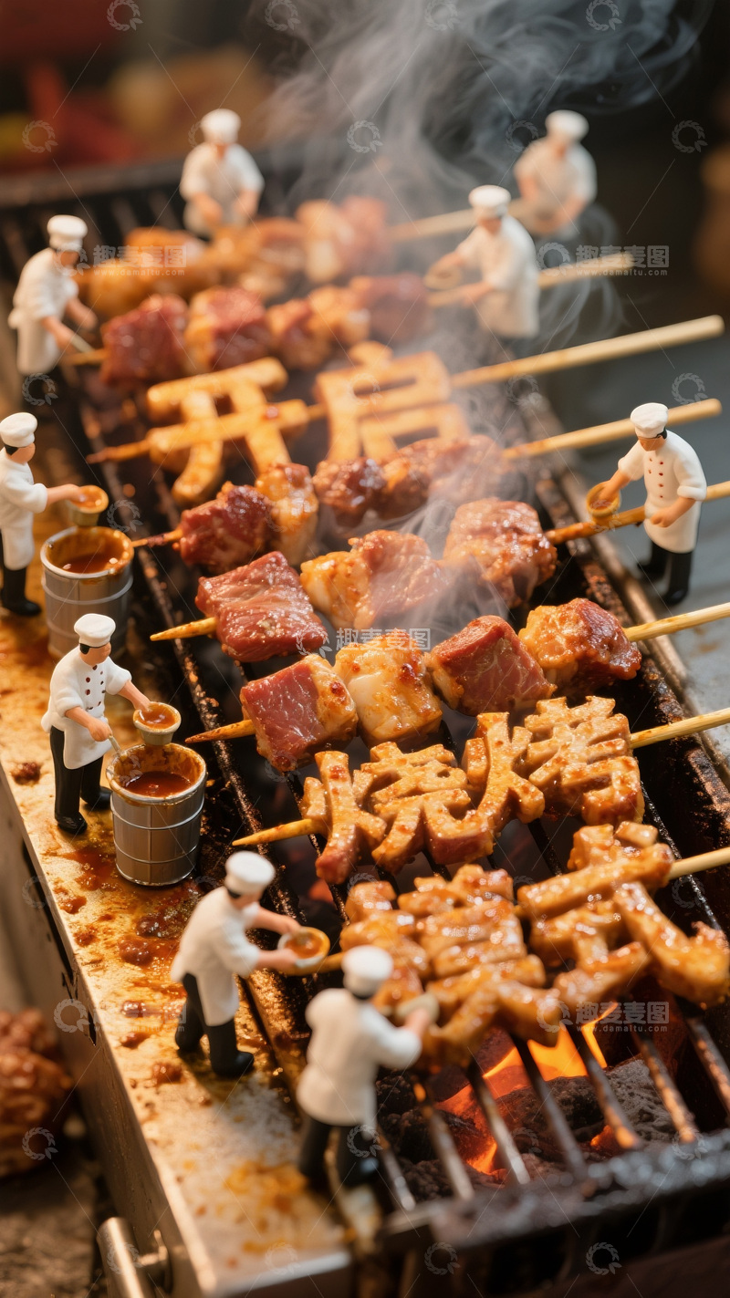 高清大图下载【趣麦麦图】开启烧烤模式的美味时刻