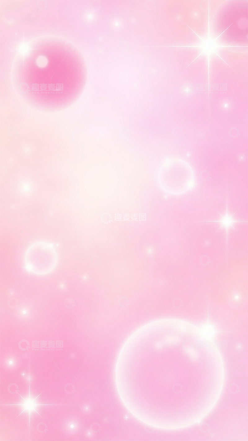 高清大图下载【趣麦麦图】梦幻粉光气泡唯美闪光浪漫粉色背景