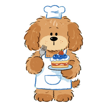 可爱的厨师小狗