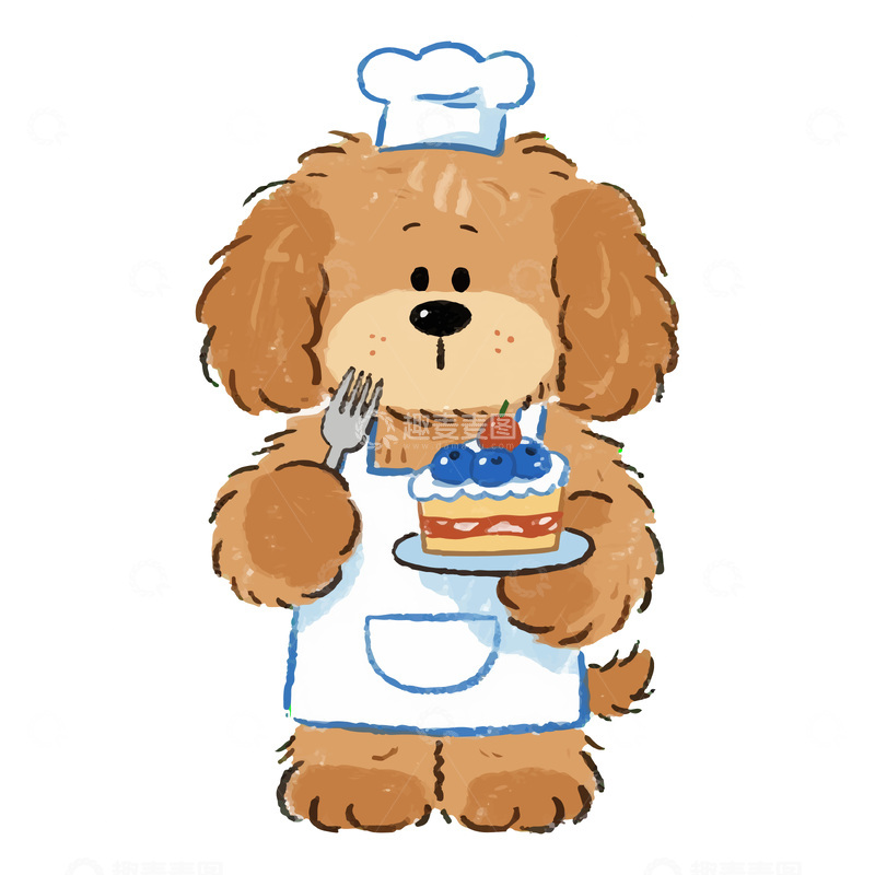 源文件下载【趣麦麦图】可爱的厨师小狗