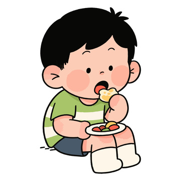 吃东西的小男孩