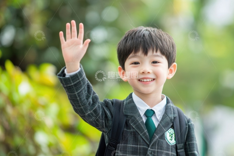 高清大图下载【趣麦麦图】穿着校服的小男孩