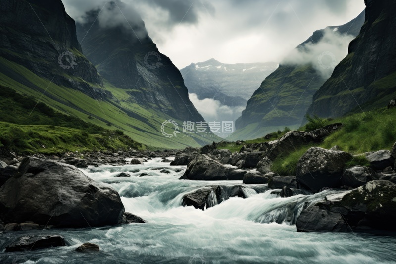 高清大图下载【趣麦麦图】山谷河流自然美景