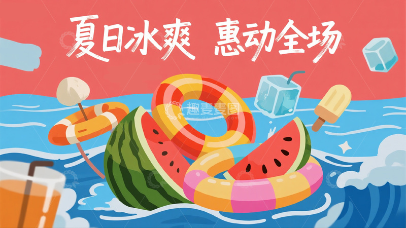 高清大图下载【趣麦麦图】商场夏日冰爽促销美陈图