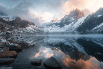 雪山天池自然美景