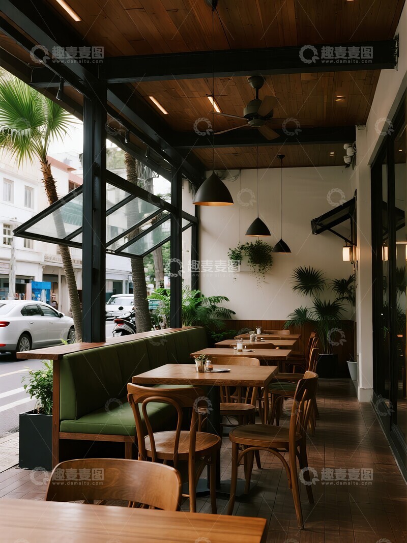 高清大图下载【趣麦麦图】户外咖啡馆的临街座位