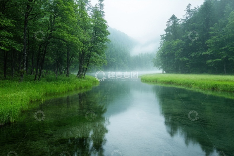 高清大图下载【趣麦麦图】户外湖泊树林自然美景