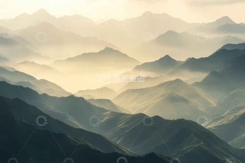 高清大图下载【趣麦麦图】远山云雾自然美景