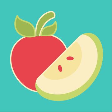 清新红色苹果插画