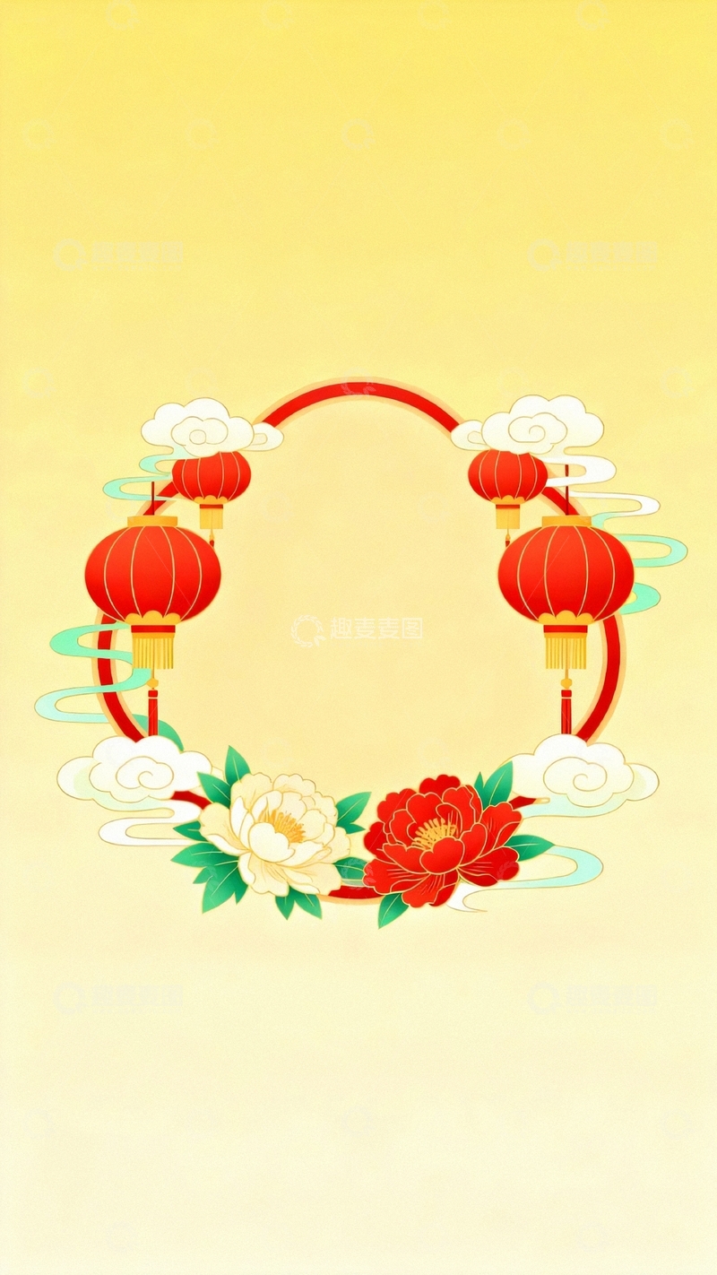 高清大图下载【趣麦麦图】国风新春背景2