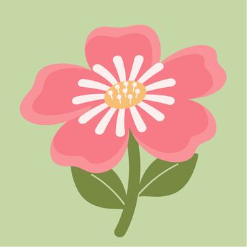 清新粉色花朵插画