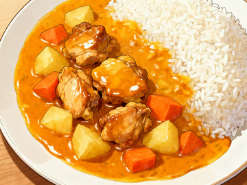 咖喱鸡饭插画2