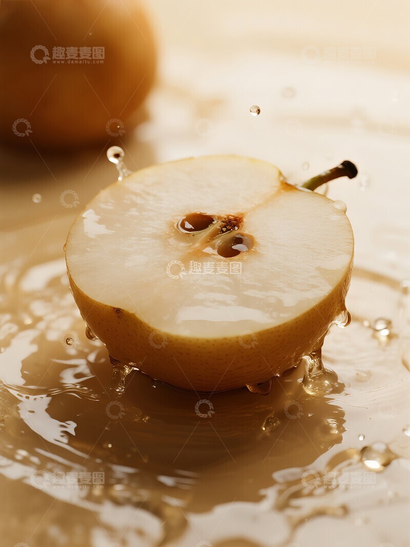 高清大图下载【趣麦麦图】新鲜梨子与切片展示