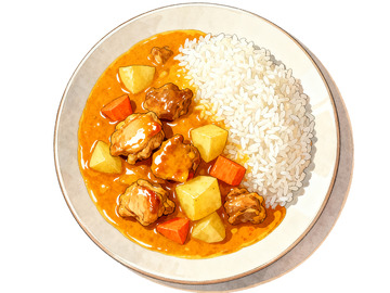 咖喱鸡饭插画4