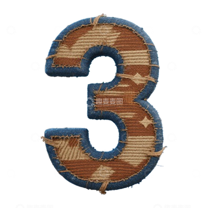 高清大图下载【趣麦麦图】拼布风格数字 3 艺术设计图