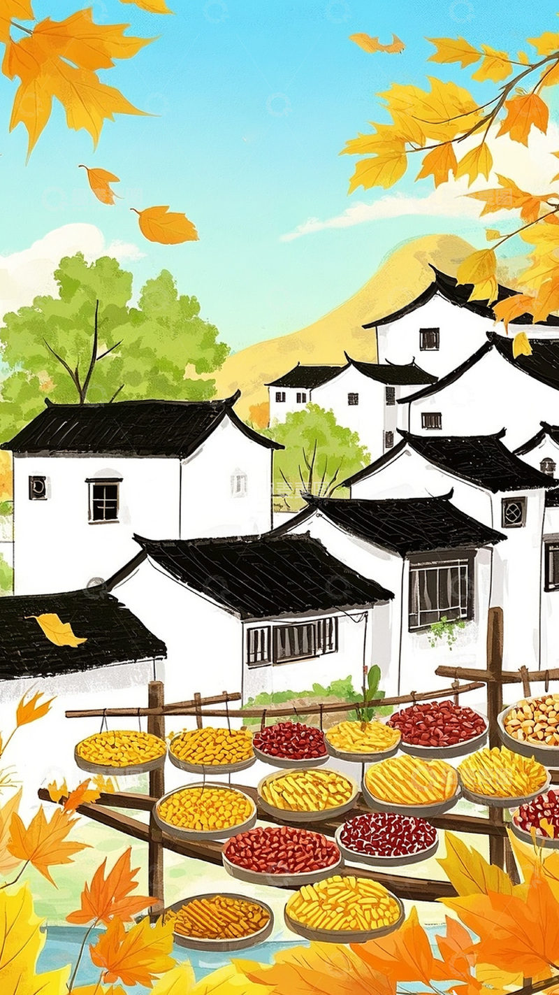 高清大图下载【趣麦麦图】秋日丰收风景图5