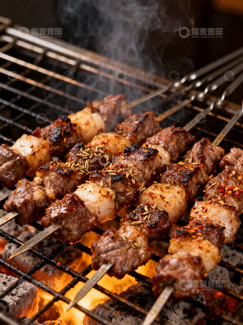 高清大图下载【趣麦麦图】美味烤羊肉串